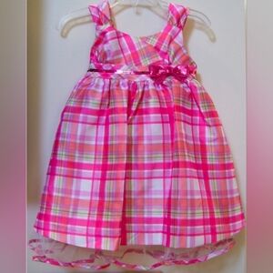 Nannette Pink and White Plaid Dress with Bow
